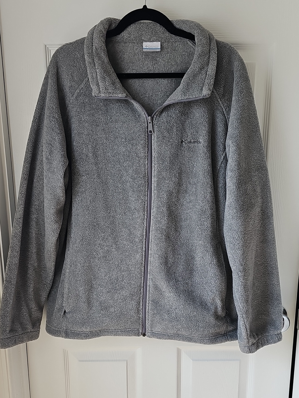 Columbia Gray Zip-Up Plush Fleece Jacket